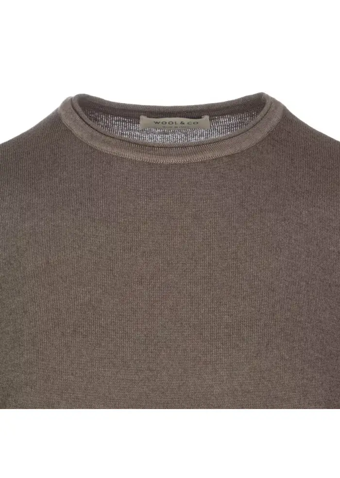 WOOL & CO | MAGLIONE LANA MERINO MARRONE Negozio