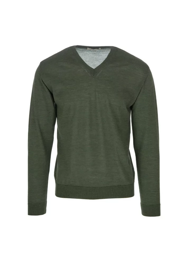 WOOL & CO | MAGLIONE SCOLLO V VERDE In Saldo