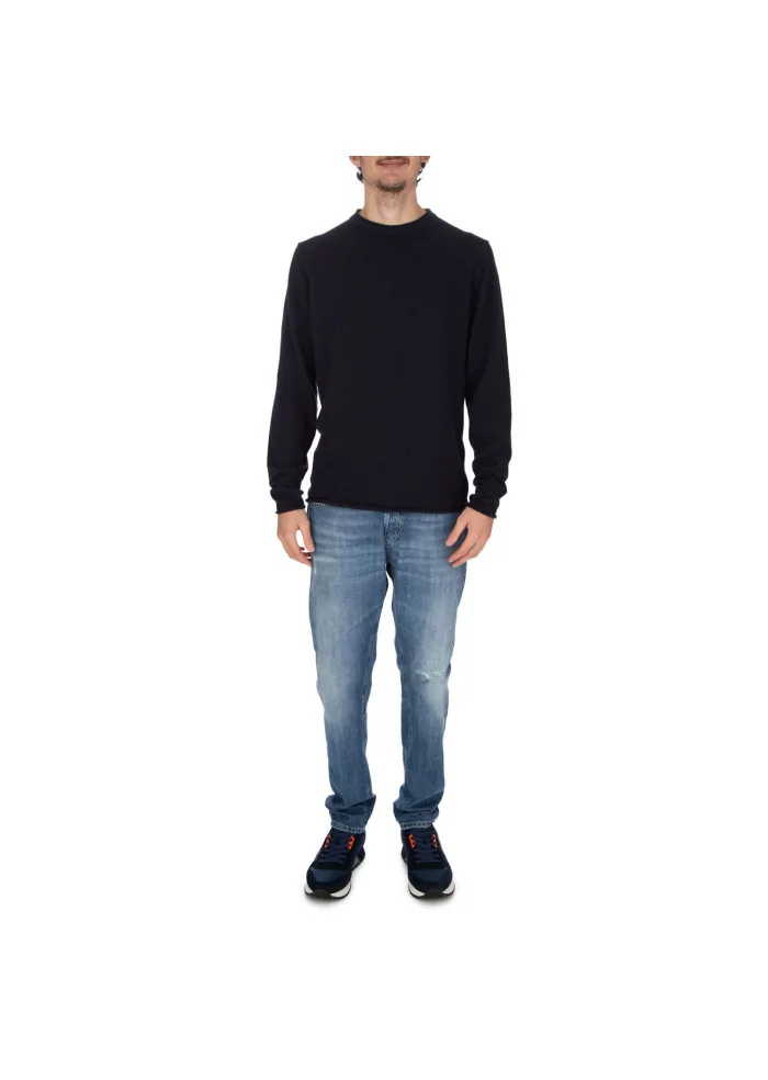 WOOL & CO | MAGLIONE TAGLIO VIVO BLU SCURO Moda