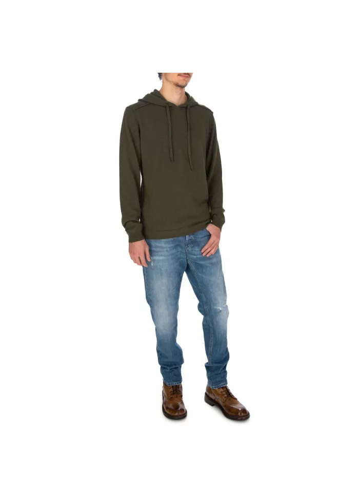 WOOL & CO | MAGLIONE CAPPUCCIO VERDE Spedizione gratuita