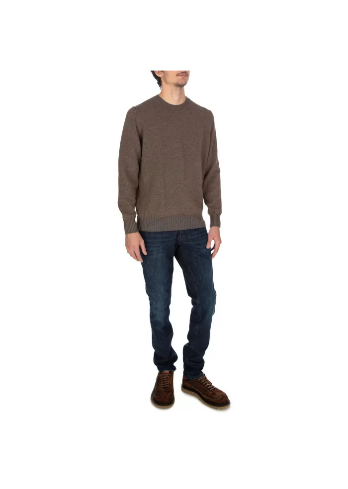 JURTA | MAGLIONE GOVA MERINO MARRONE AZZURRO Prezzo di fabbrica