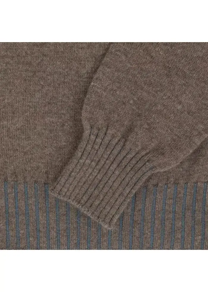 JURTA | MAGLIONE GOVA MERINO MARRONE AZZURRO Prezzo di fabbrica