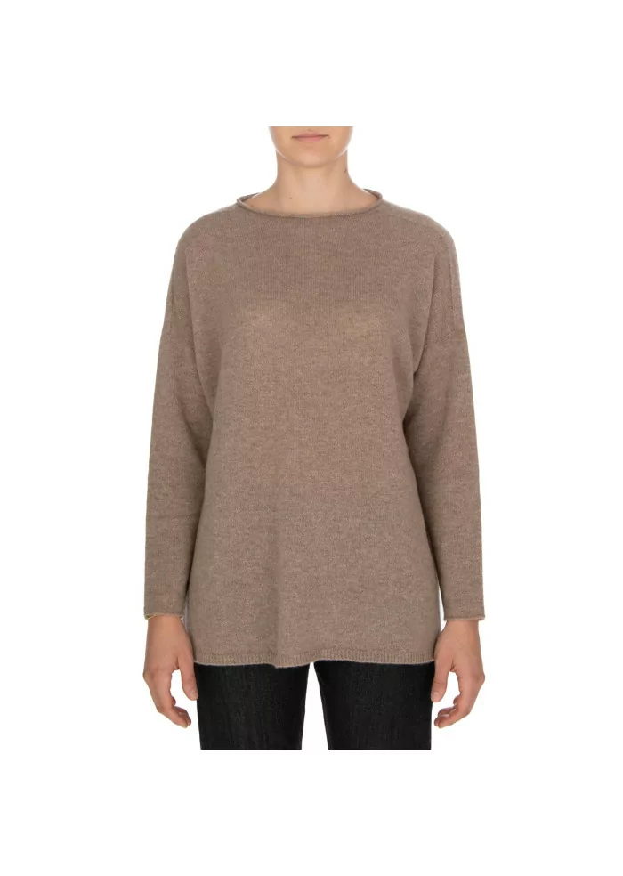 RIVIERA CASHMERE | MAGLIONE RASATO MARRONE Offerta San Valentino