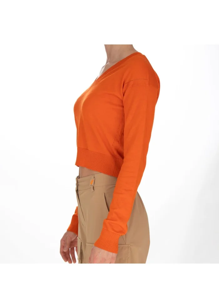 SEMICOUTURE | MAGLIONCINO SCOLLO A V ARANCIONE Enormi risparmi