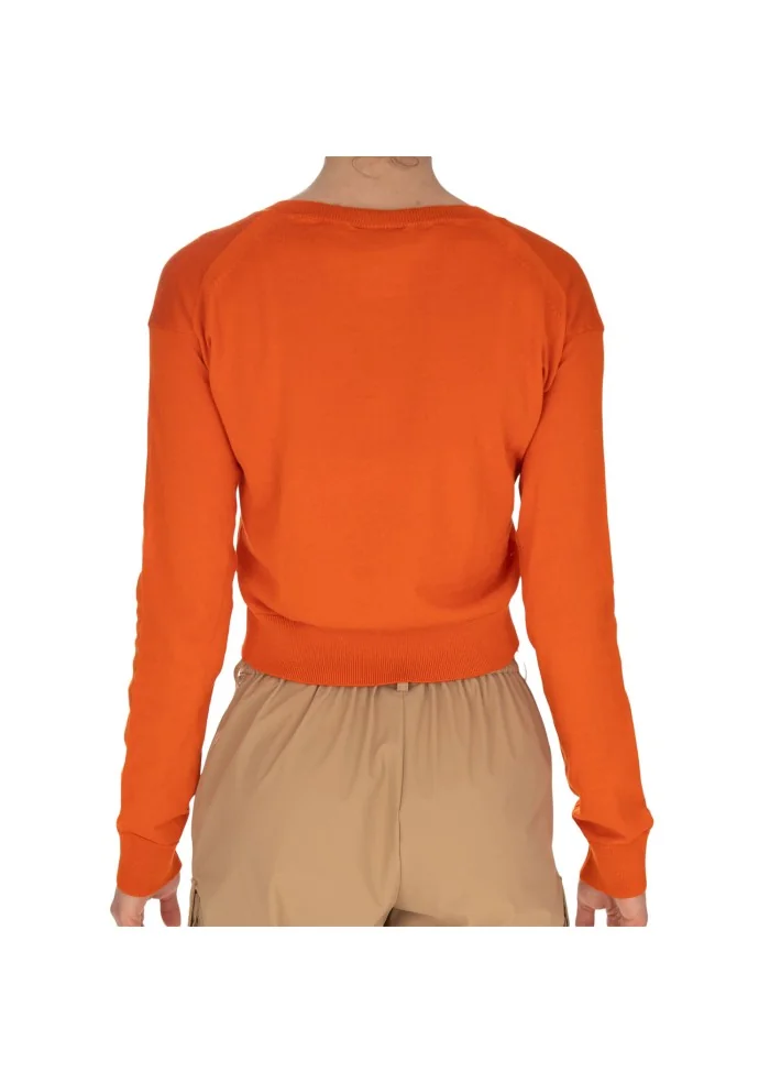 SEMICOUTURE | MAGLIONCINO SCOLLO A V ARANCIONE Enormi risparmi
