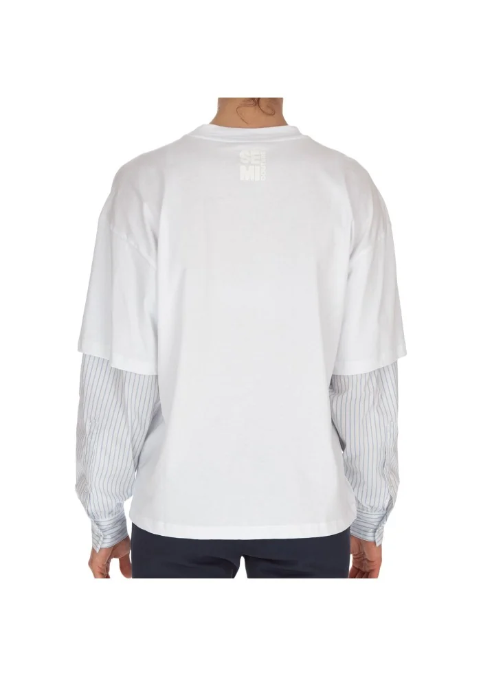SEMICOUTURE | T-SHIRT CAMICIA OVER BIANCO Super Saving Price