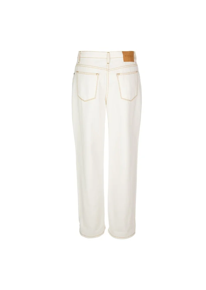 KARTIKA | JEANS CUCITURE A CONTRASTO BIANCO ACQUISTA ORA