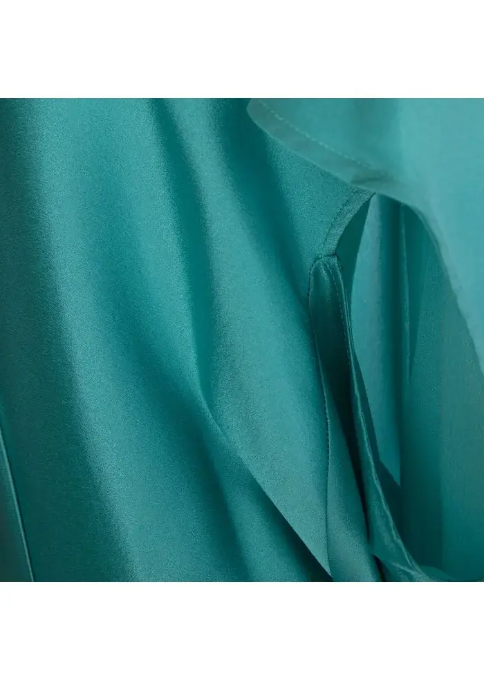 SEMICOUTURE | BLUSA SCOLLO A V ACQUA MARINA Promozione temporanea