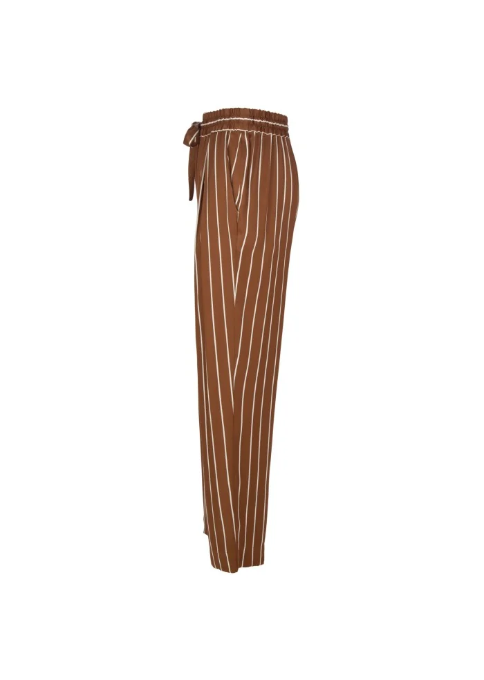 SEMICOUTURE | PANTALONI A RIGHE MARRONE BIANCO 2025