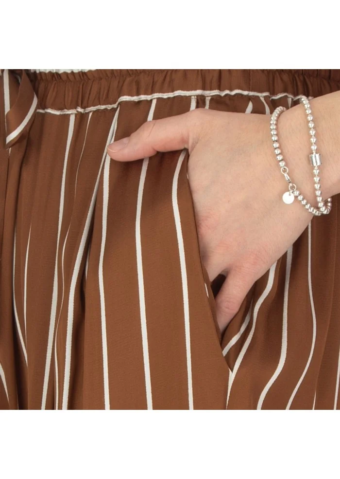 SEMICOUTURE | PANTALONI A RIGHE MARRONE BIANCO 2025
