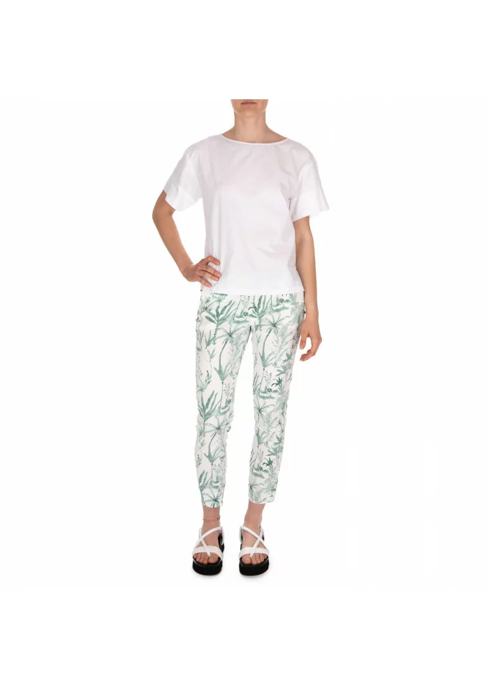 MASON'S | PANTALONI JAQUELINE CAPRI BIANCO VERDE Soddisfazione Garantita