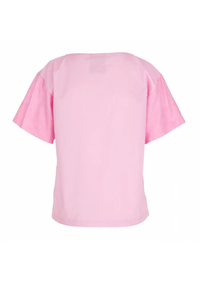 SEMICOUTURE | CAMICIA COTONE RICAMO ROSA Qualità Garantita