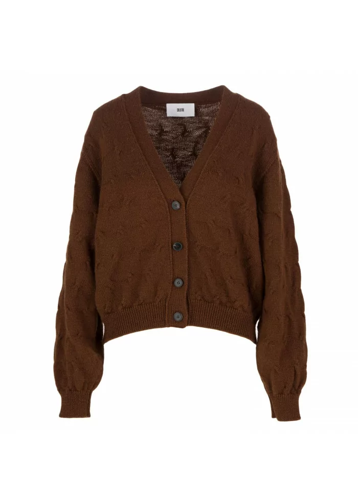 SOLOTRE | CARDIGAN LANA MARRONE Promozione Limitata