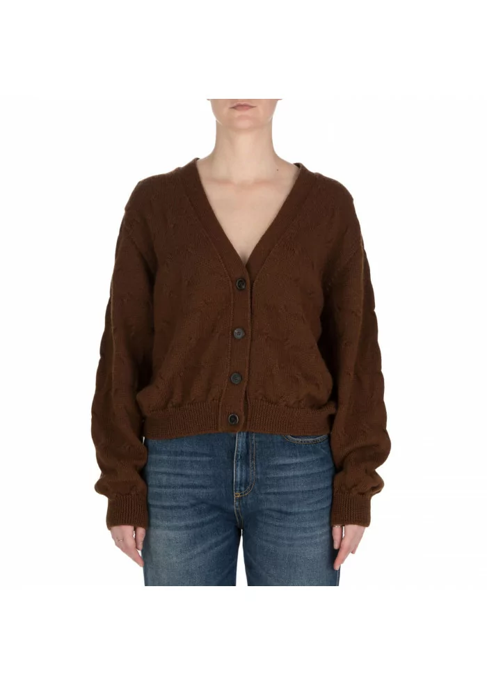 SOLOTRE | CARDIGAN LANA MARRONE Promozione Limitata