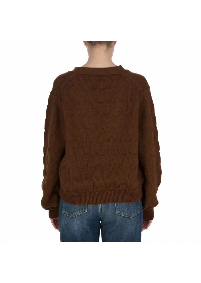 SOLOTRE | CARDIGAN LANA MARRONE Promozione Limitata