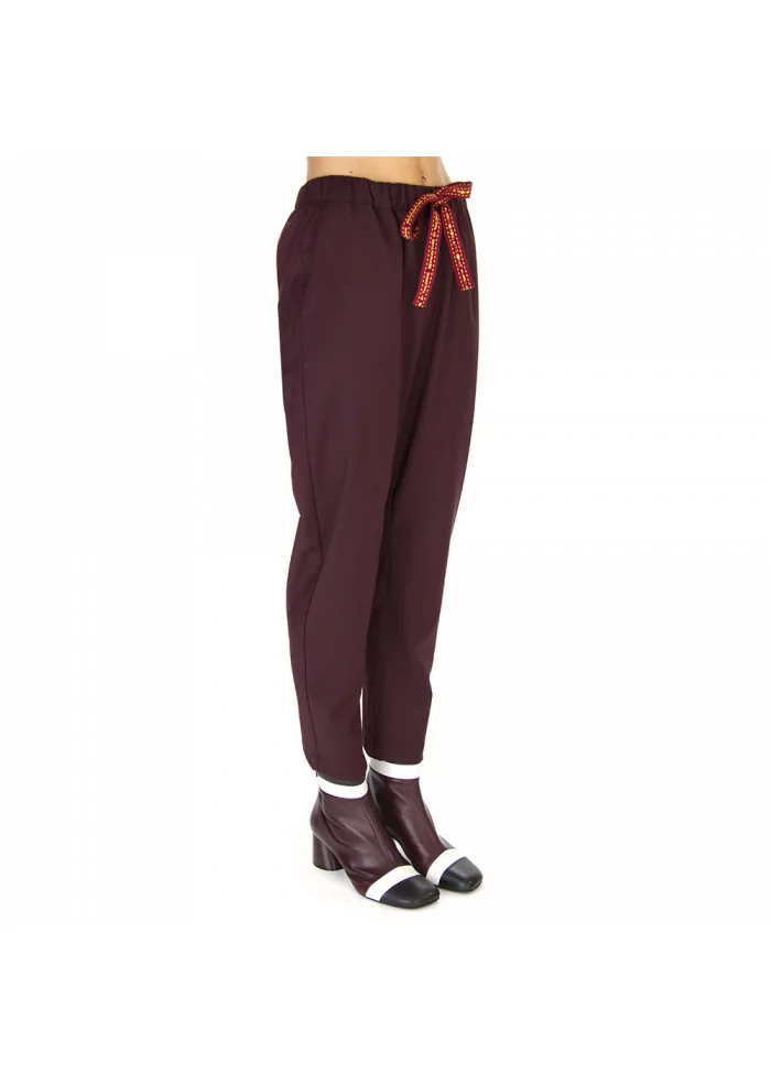 PANTALONI DONNA SEMICOUTURE | Y9AL05 BORDEAUX SCURO Vendita Economica