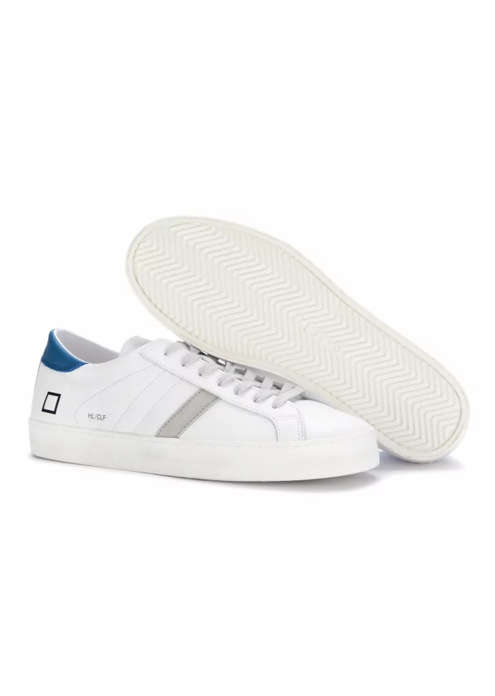 D.A.T.E. | SNEAKERS BASSE IN PELLE HILL CALF BIANCO BLU Offerta per la Festa della Mamma