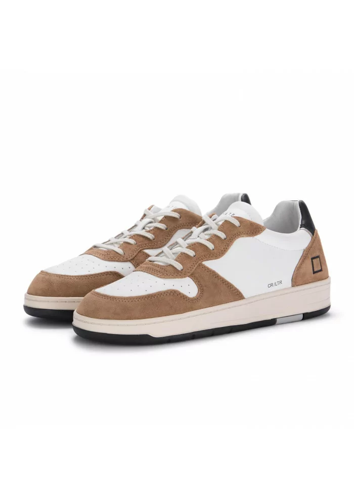 D.A.T.E. | SNEAKERS COURT IN PELLE MARRONE BIANCO Offerta Giorno del Papà