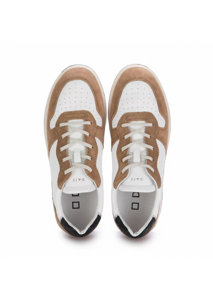 D.A.T.E. | SNEAKERS COURT IN PELLE MARRONE BIANCO Offerta Giorno del Papà