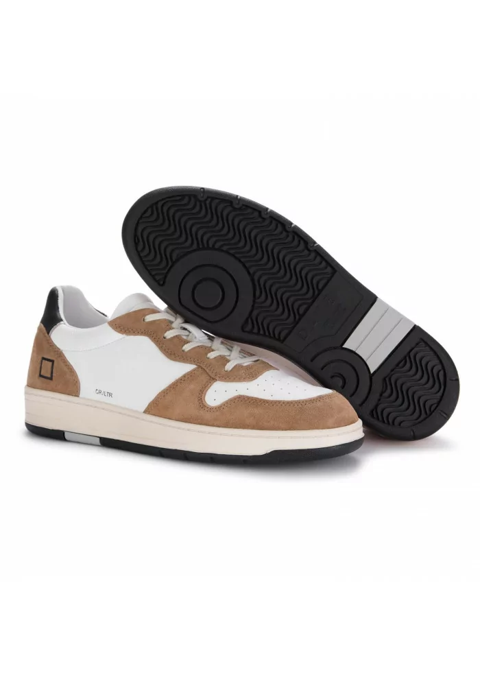 D.A.T.E. | SNEAKERS COURT IN PELLE MARRONE BIANCO Offerta Giorno del Papà
