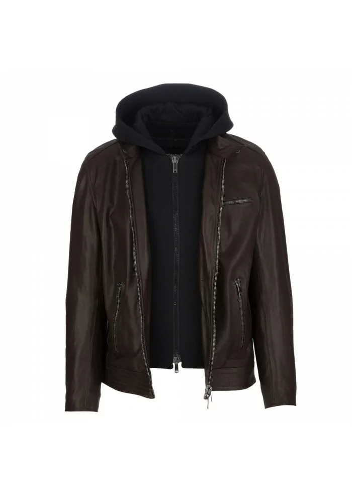 DONDUP | GIACCA IN PELLE CON IMBOTTITURA INTERNA MARRONE Super Saving Price