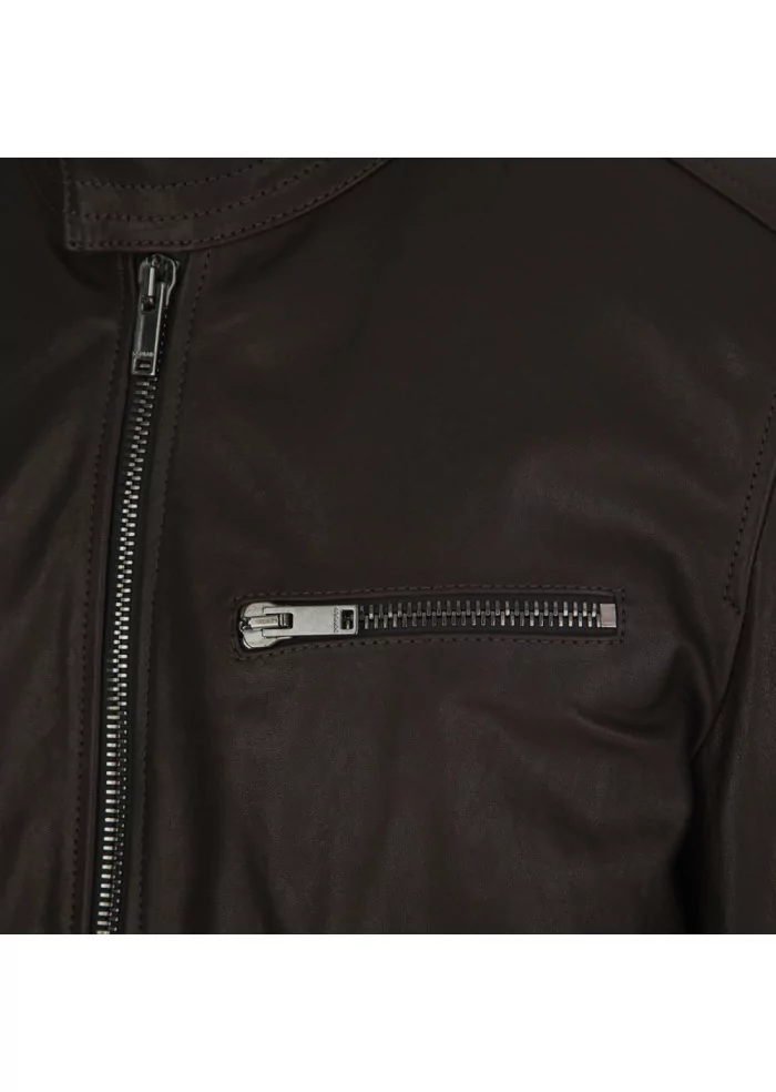 DONDUP | GIACCA IN PELLE CON IMBOTTITURA INTERNA MARRONE Super Saving Price