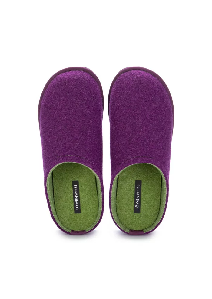 LÖWENWEISS | PANTOFOLE FELTRO DI LANA VIOLA VERDE Latest stili