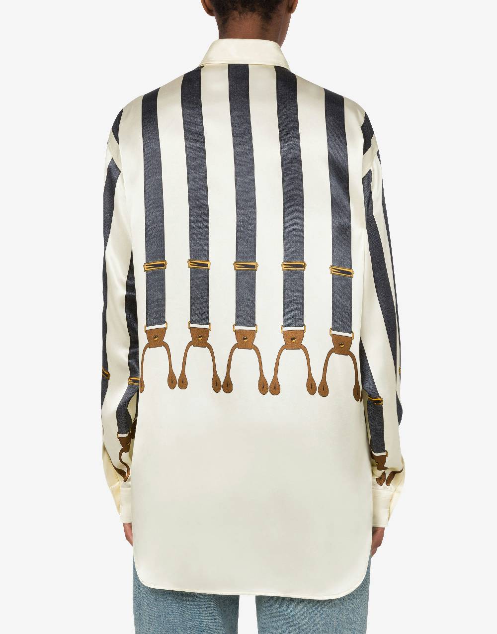 Love Moschino Camicia in raso Suspenders Print Offerte