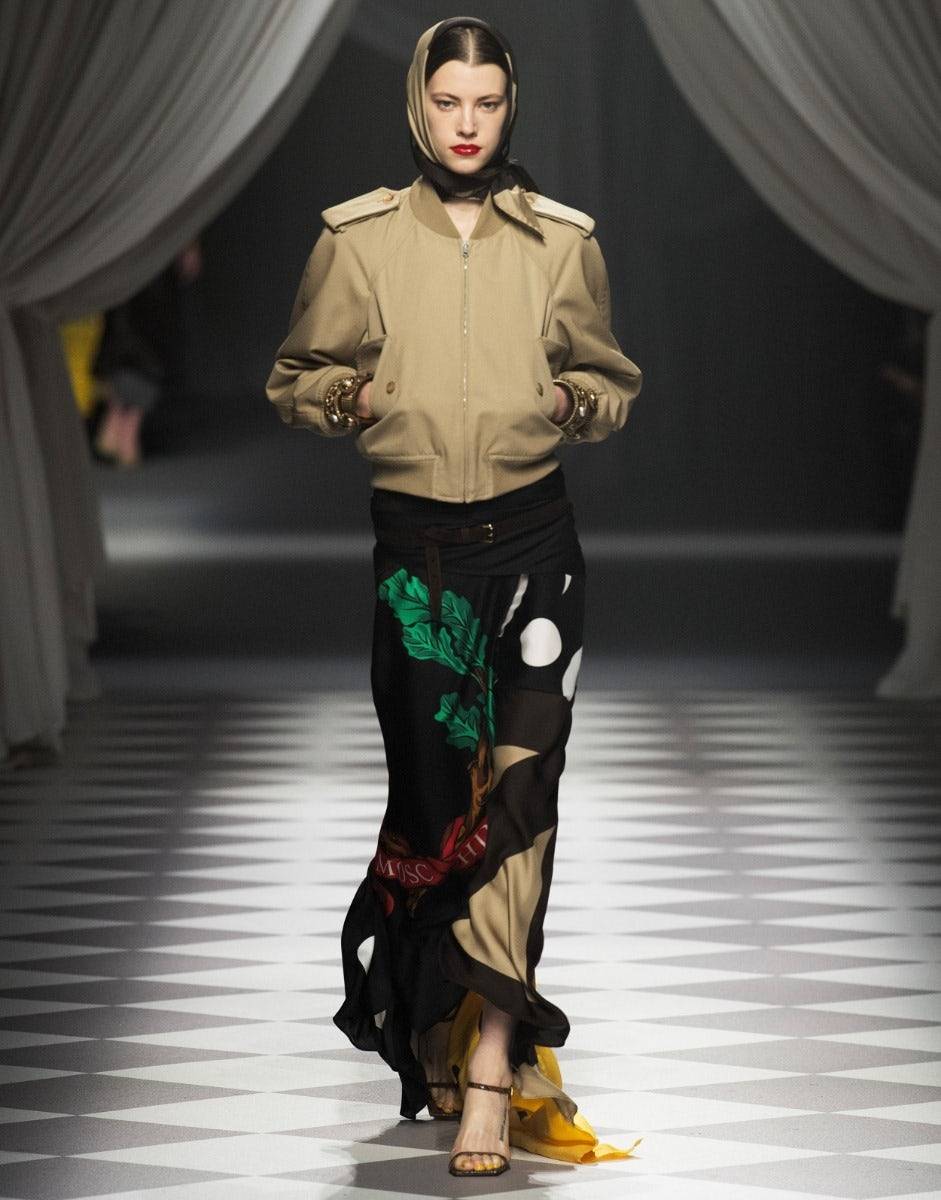 Love Moschino Bomber in gabardina 100% Shrunk Saldi Di Fabbrica