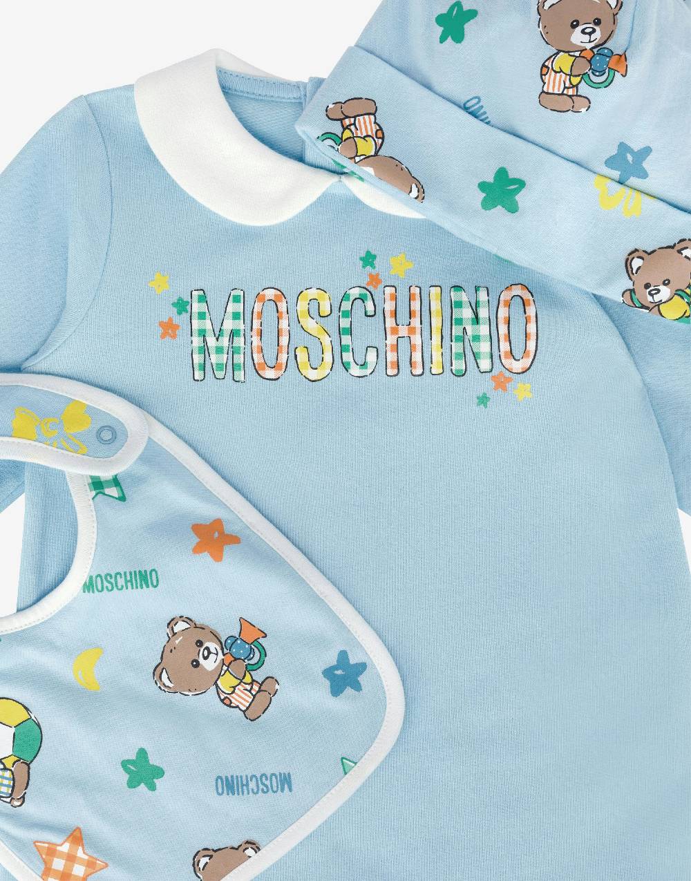 Love Moschino Set tutina, cappello e bavaglino Baby Teddy Bear Consegna Veloce