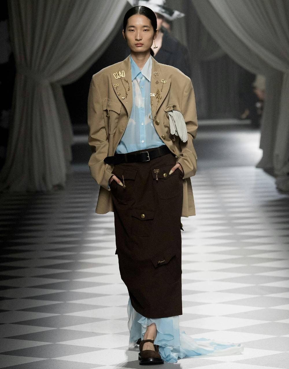 Love Moschino Camicia in georgette In The Cloud Vendita