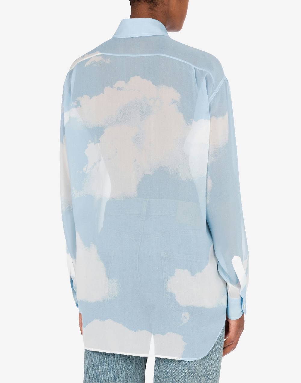 Love Moschino Camicia in georgette In The Cloud Vendita