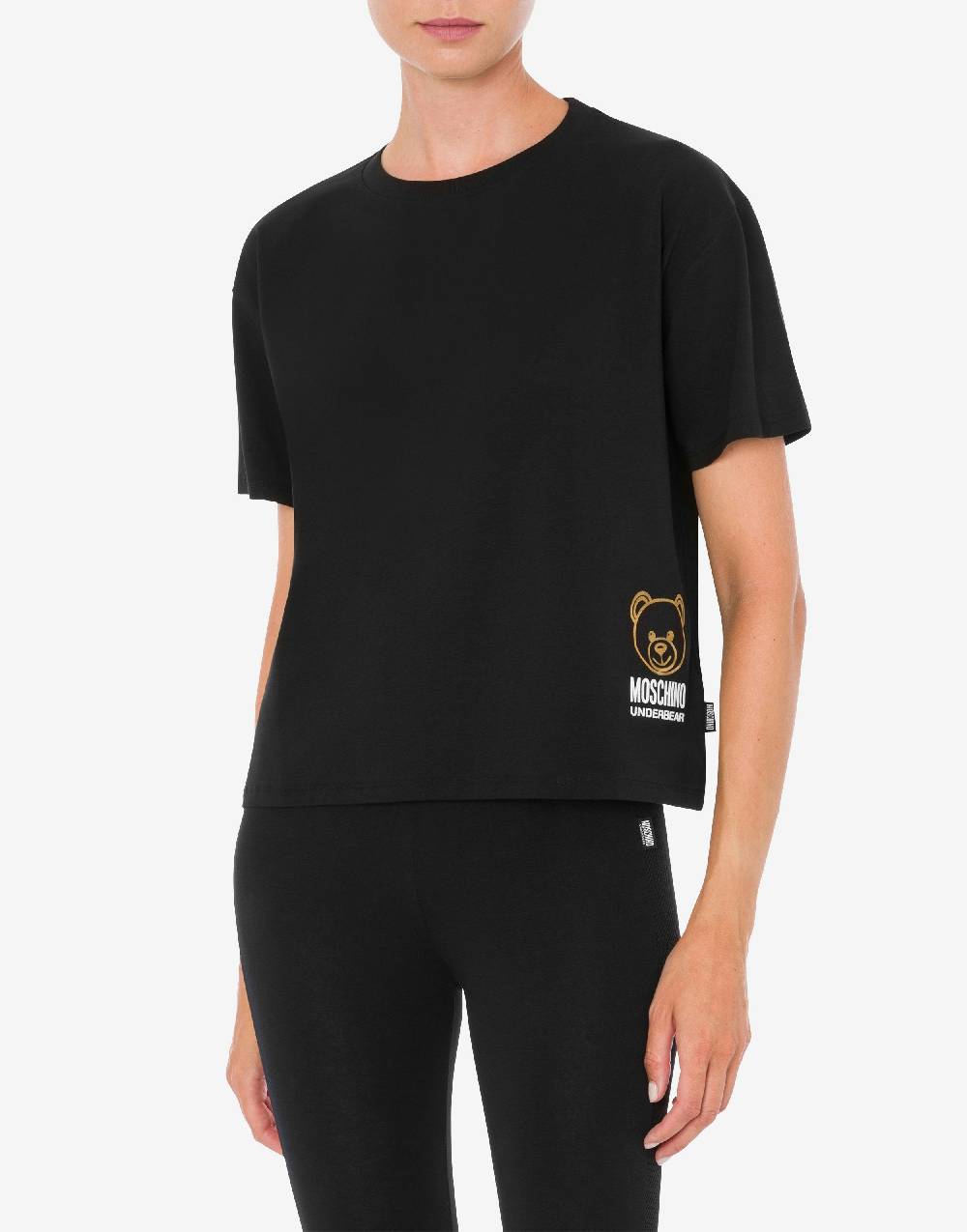 Love Moschino T-shirt in jersey stretch Flock Teddy Bear Convenienza