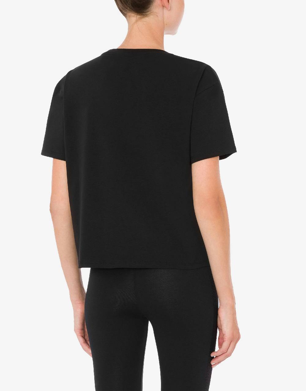 Love Moschino T-shirt in jersey stretch Flock Teddy Bear Convenienza