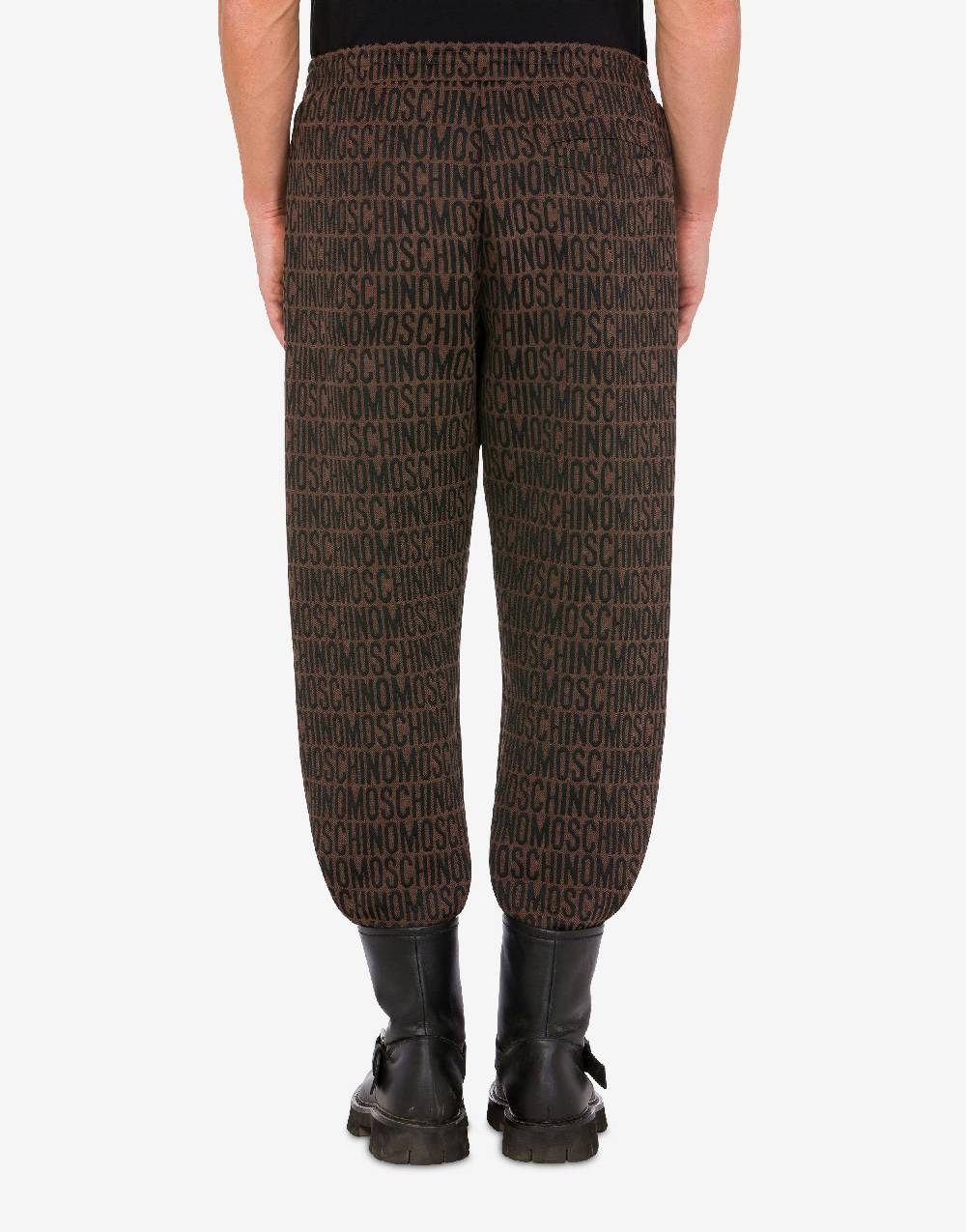 Love Moschino Jogging in felpa jacquard Allover Logo Spedizione Gratuita