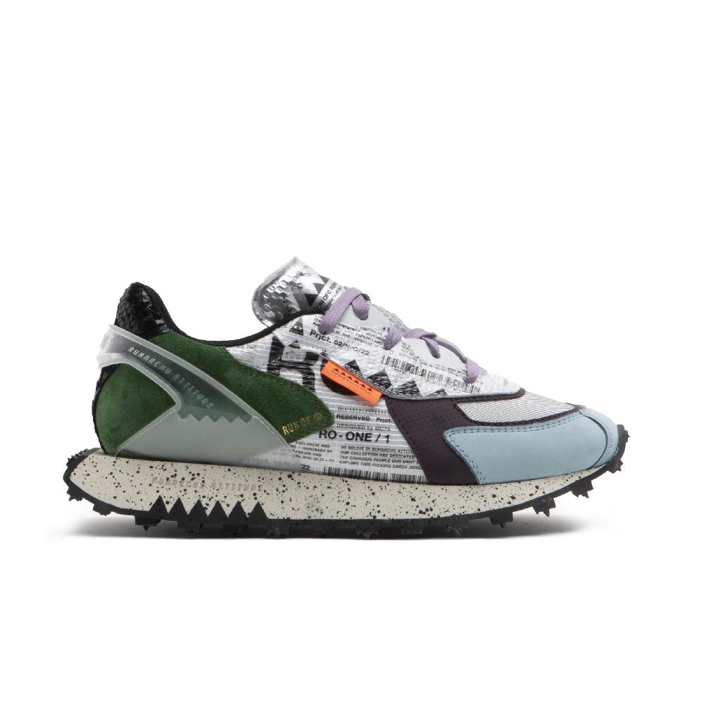 RUN OF Ro1 Blood sneakers in pelle nylon pelle scamosciata e rete Spedizione Gratuita