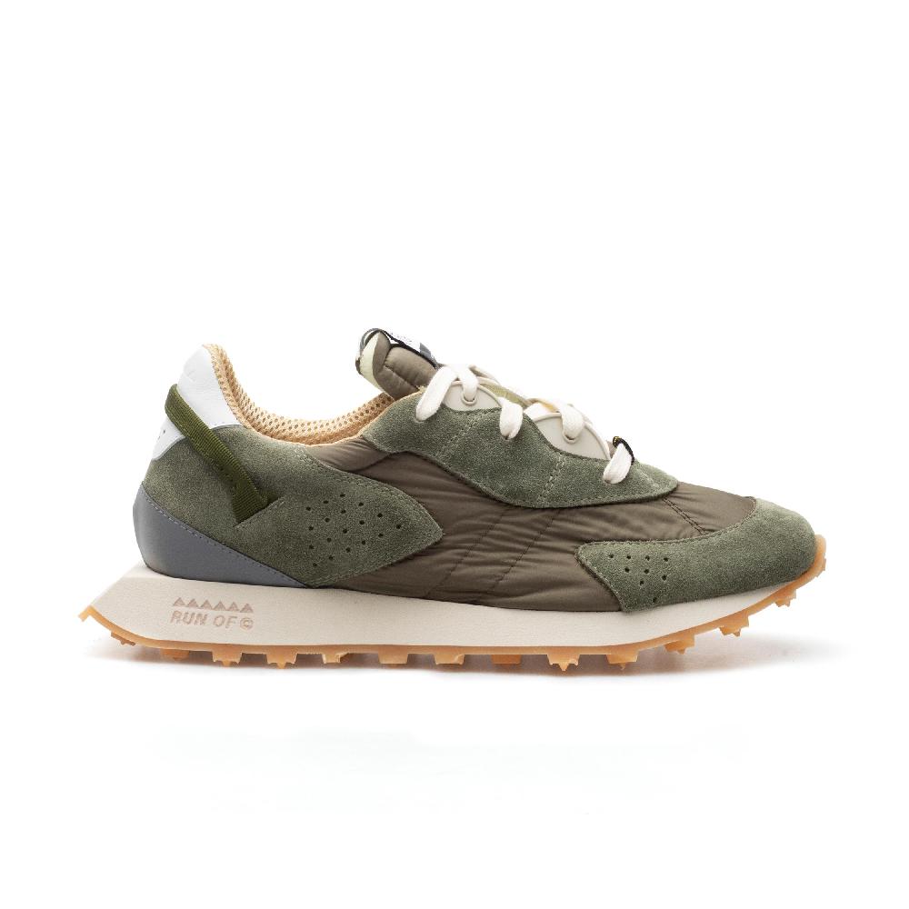 RUN OF Bosco sneakers in pelle scamosciata e nylon verde militare Economico