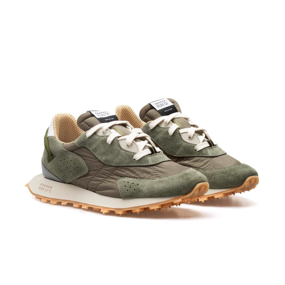 RUN OF Bosco sneakers in pelle scamosciata e nylon verde militare Economico