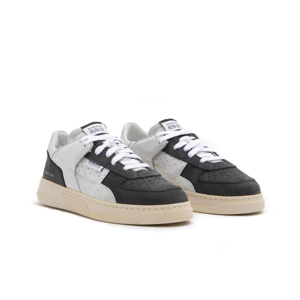 RUN OF Buio sneakers | in pelle bianca e nera con talloncino bianco % Affare Del Giorno