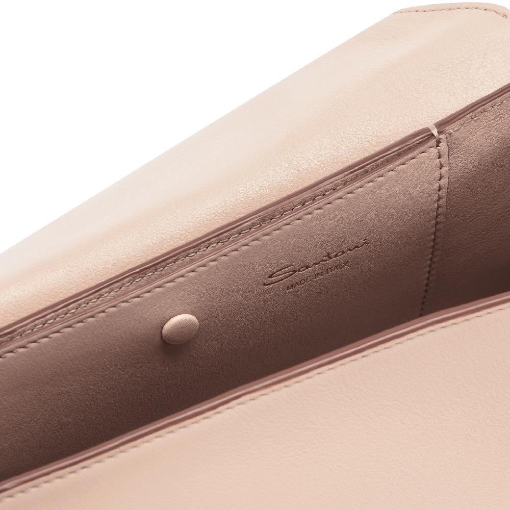 Santoni Borsa ThePluto in pelle beige In Saldo