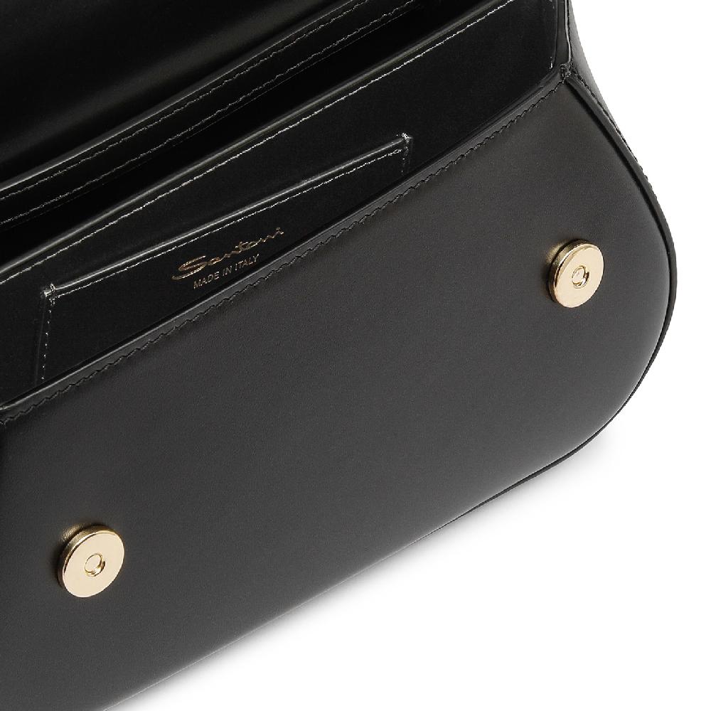 Santoni Borsa ThePluto a tracolla in pelle nera Vendita
