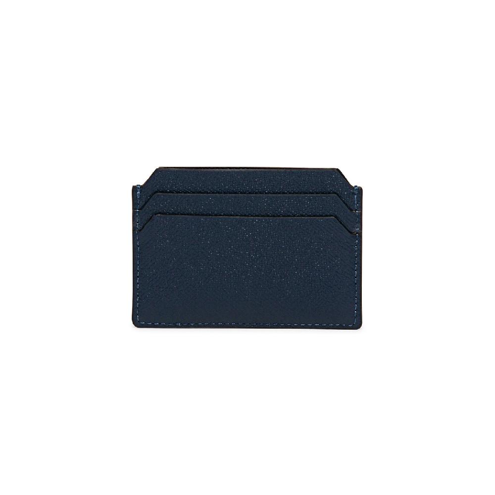 Santoni Porta carte di credito in saffiano blu Flash Sale