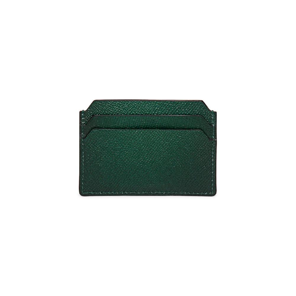 Santoni Porta carte di credito in saffiano verde Pezzi Unici