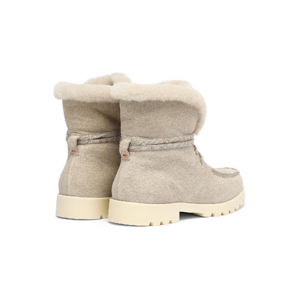 Santoni Stivaletto con pelliccia da donna in suede beige Prezzo Ridotto