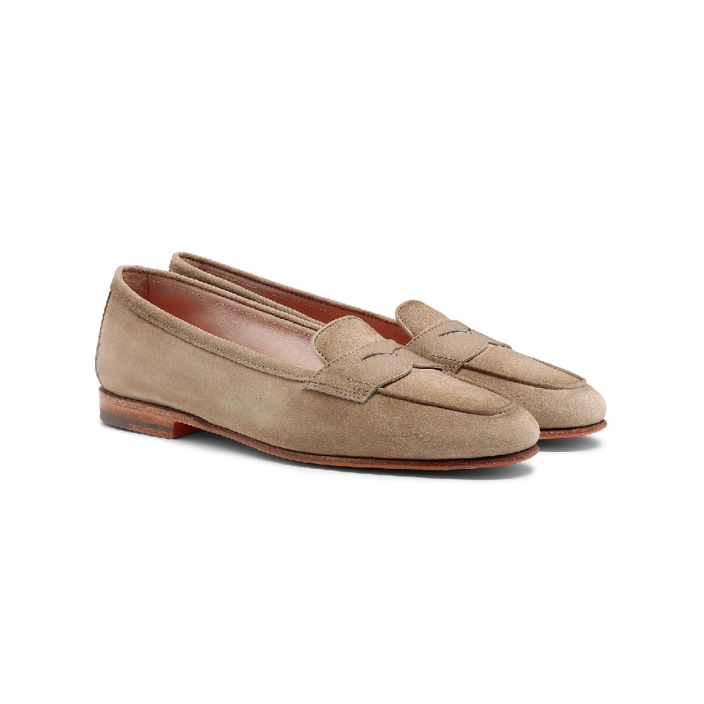 Santoni Mocassino Carla da donna in suede beige Negozio