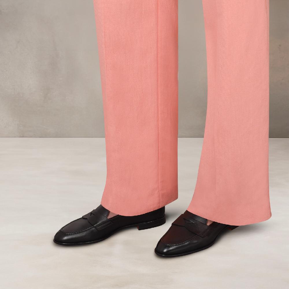 Santoni Mocassino penny da donna in pelle nera 2025