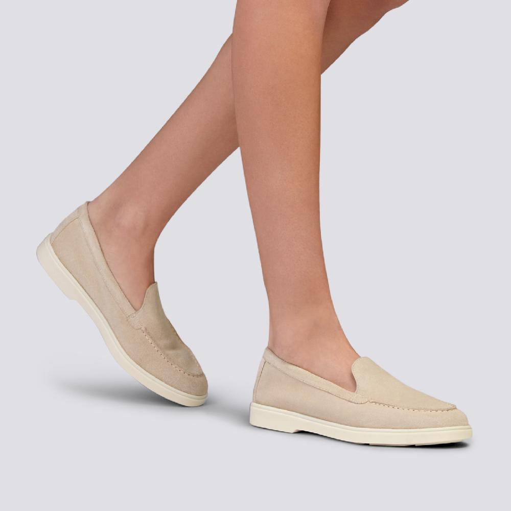 Santoni Mocassino da donna in suede rosa Soddisfazione Garantita