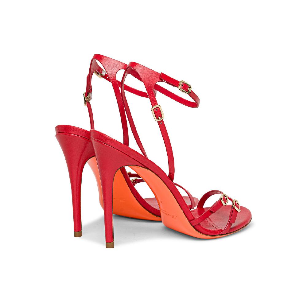 Santoni Sandalo tacco alto da donna in pelle rossa Moda