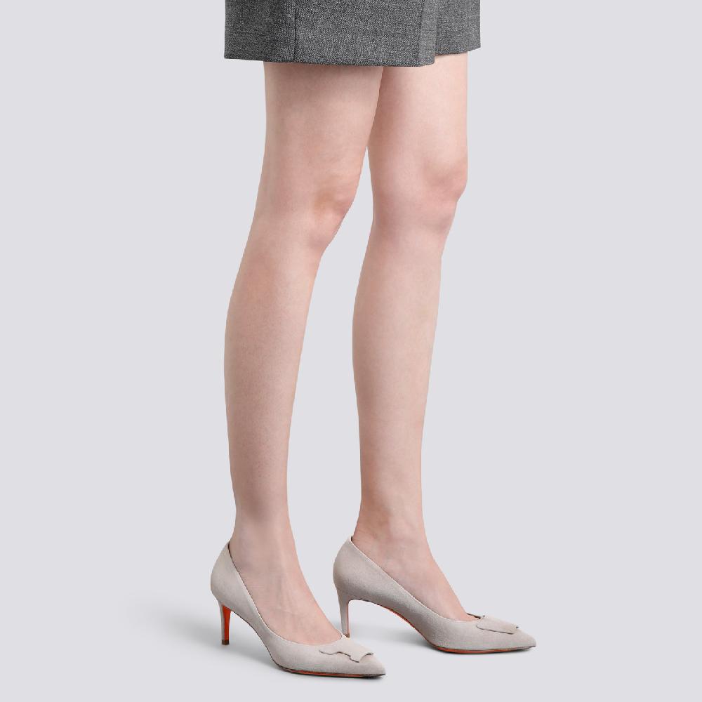 Santoni Décolletés tacco medio Santoni Sibille da donna in suede beige Italy