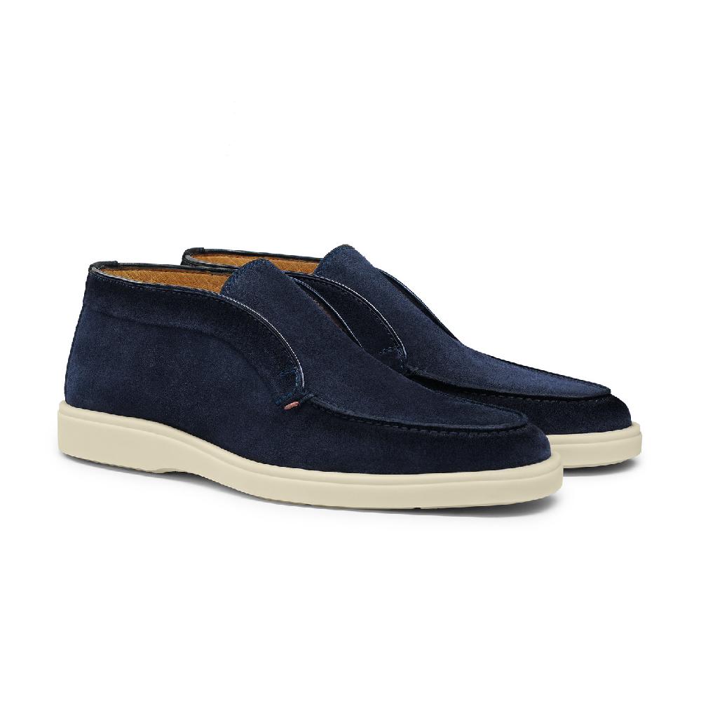 Santoni Stivaletto desert da uomo in suede blu Moda